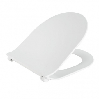 MUNNAR CR108 Toilettensitz Länglich – Mit Soft-Close, Rutschfest, Weiß, 47 Cm, Einfach Zu Reinigen